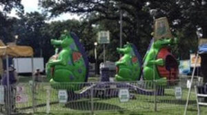 Dizzy Dragons Carnival Ride at Pufferbilly Days Festival in Boone, Iowa